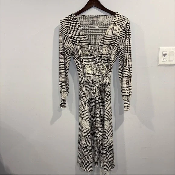 H&M | Dresses | Hm Elegant Black And White Wrap Dress | Poshmark